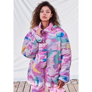 NICOPANDA x Urban Outfitters uptown colorful camp puffer jacket